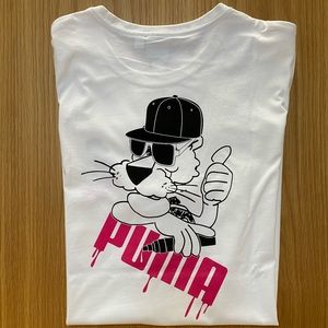 Puma Fat Marker Pink Drip Tee Shirt NWT